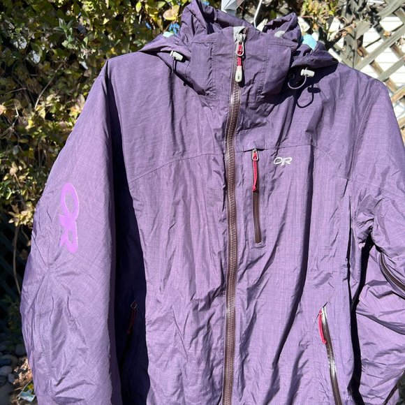 Outdoor Research OR Down Insulated Waterproof Ski Jacket, Medium, Plum, Recco - Picture 11 of 12